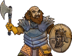 Dwarf Holding an Axe and Shield